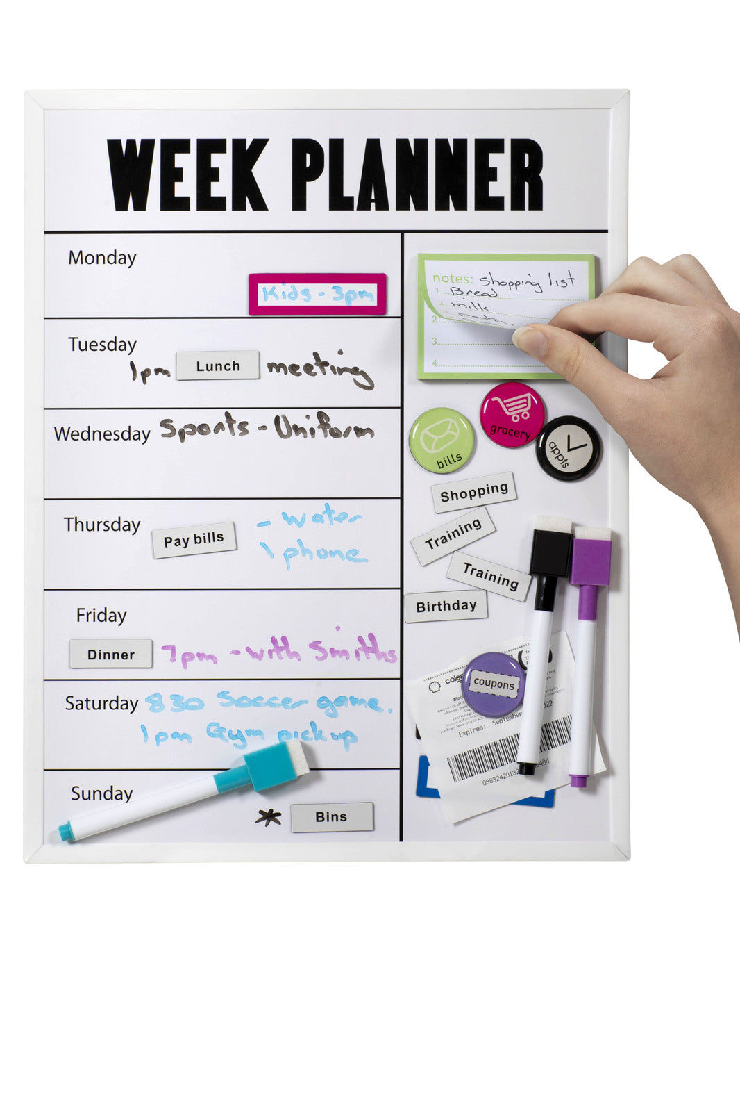 Quartet 28x36cm Weekly Planner Dry-Erase Board w/ Marker