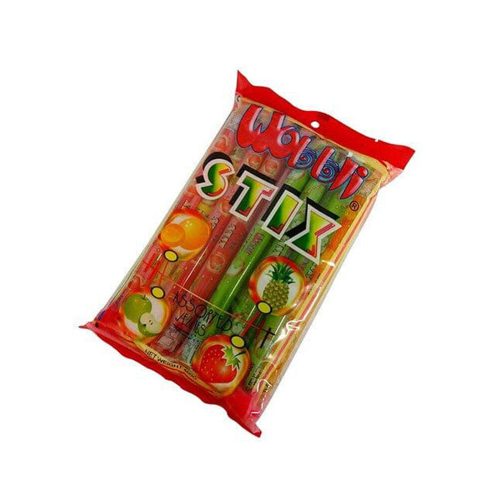 12x 20pc Wobbli Fruit-Filled Jelly Stix Dairy-Free Lollies Candy 20ml Assorted