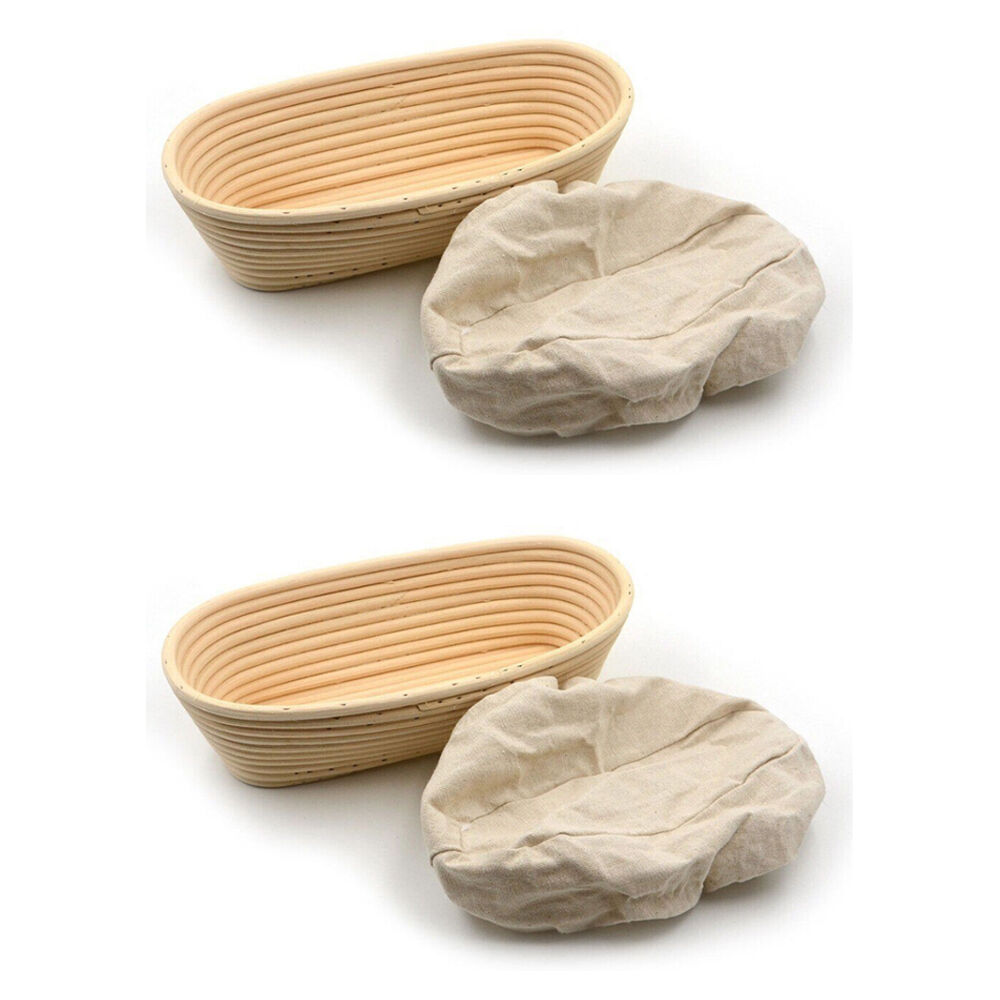 2PK Brunswick Bakers Oval Rattan 30cm Bread Banneton w/ Lining