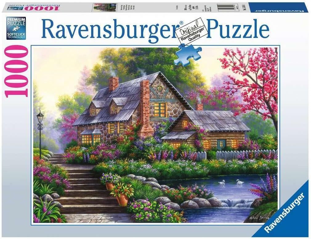 1000pc Ravensburger Romantic Cottage Family Jigsaw Puzzle 70x50cm