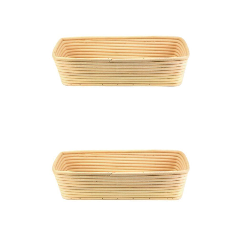 2PK Brunswick Bakers Rectangle Rattan 32cm Bread Banneton Basket