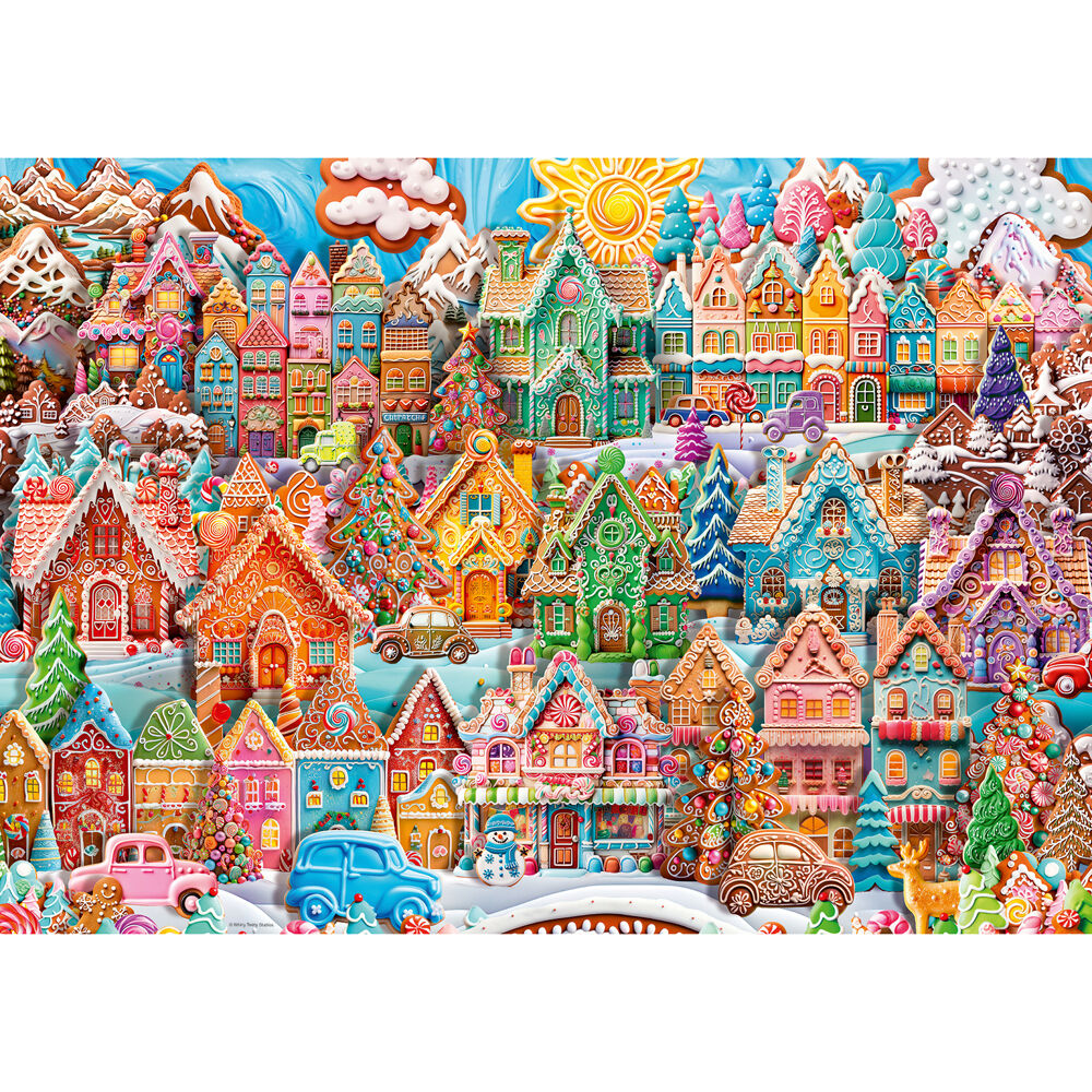 1000pc Ravensburger Christmas Cookie Village Jigsaw Puzzle 70x50cm 14y+
