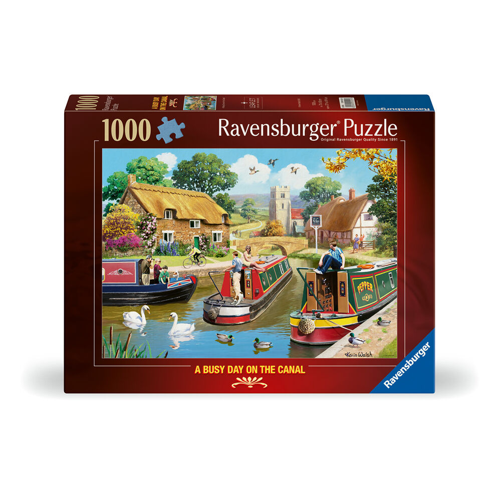 1000pc Ravensburger A Busy Day on the Canal Jigsaw Puzzle 70x50cm 14y+