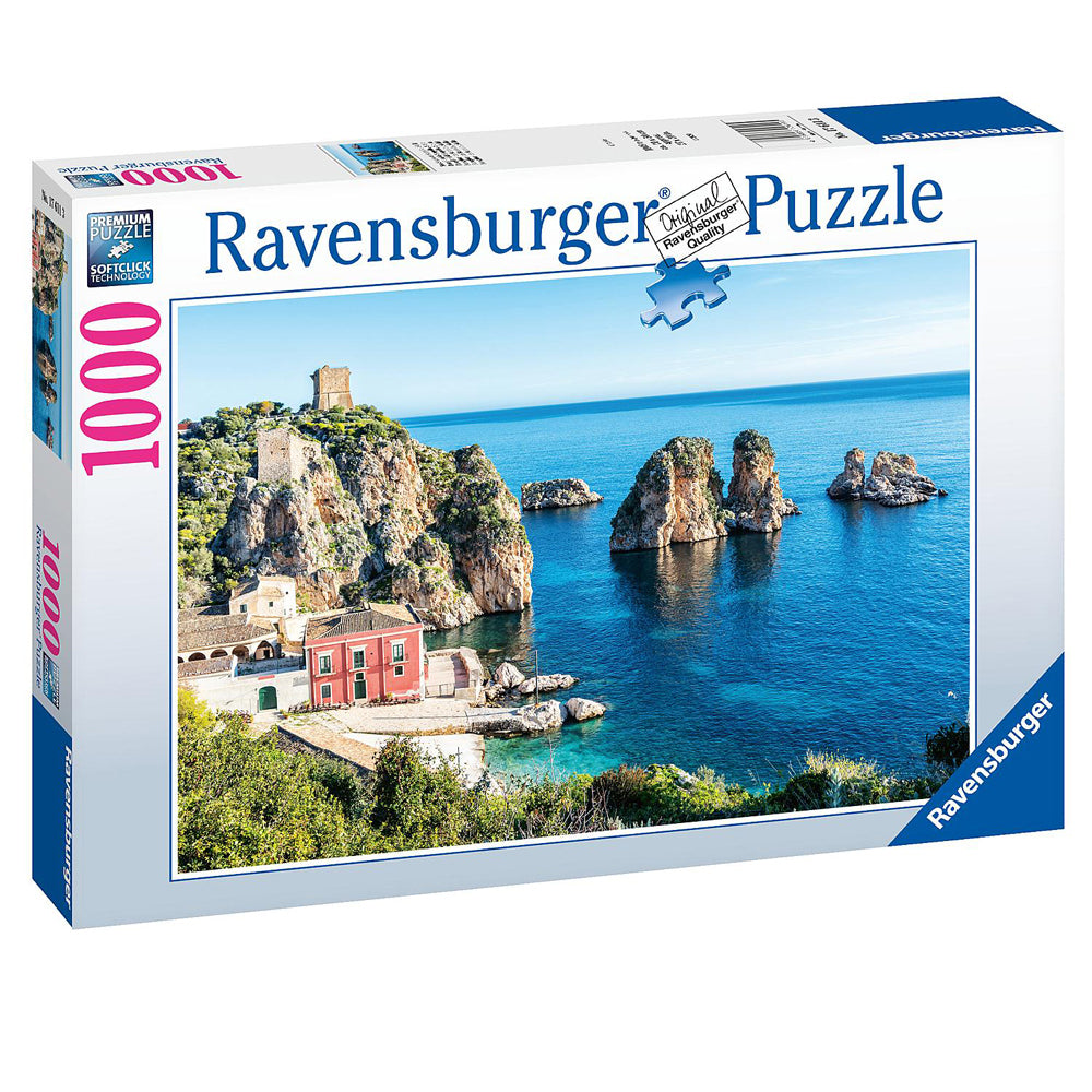 1000pc Ravensburger Sea Stacks at Scopello, Sicily Jigsaw Puzzle