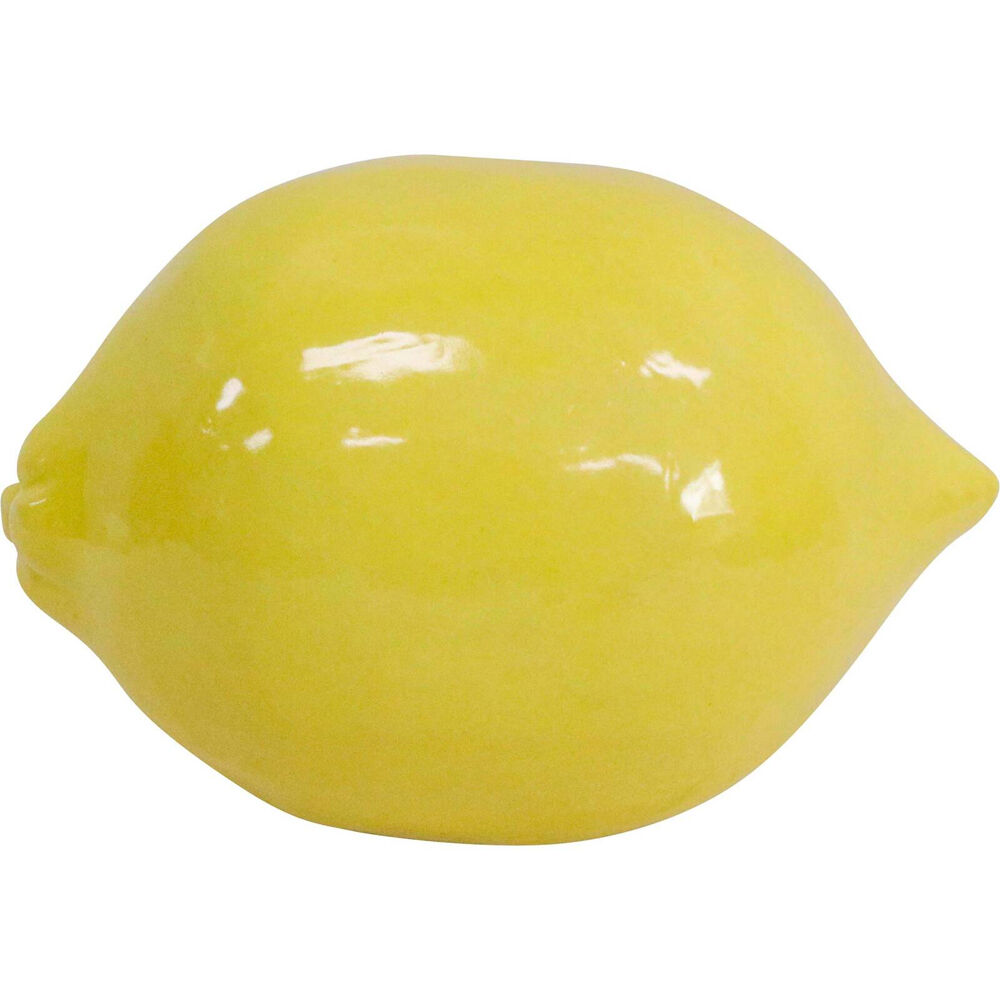 2PK LVD Ceramic Lemon Sculpture Home Decor Large 13cm Yellow