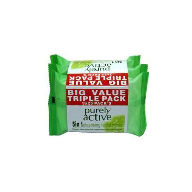 12x 3x 25pc Purely Active Age Supreme Facial Wipes Wet Tissue