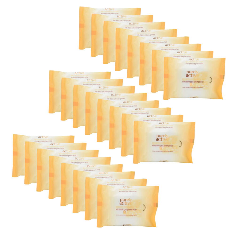 24x 25pc Purely Active Age Supreme Facial Wipes Wet Tissue