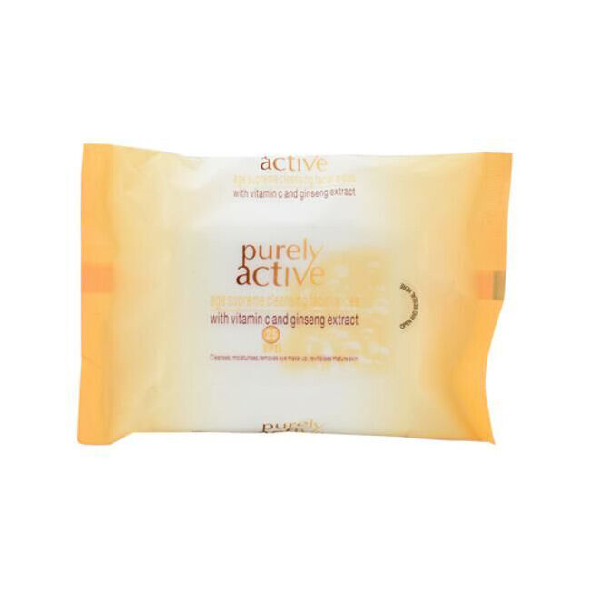 24x 25pc Purely Active Age Supreme Facial Wipes Wet Tissue