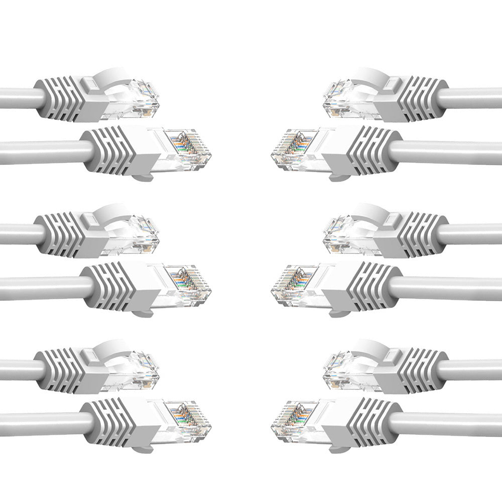 6PK Cruxtec 2m CAT6 Network Cable - White