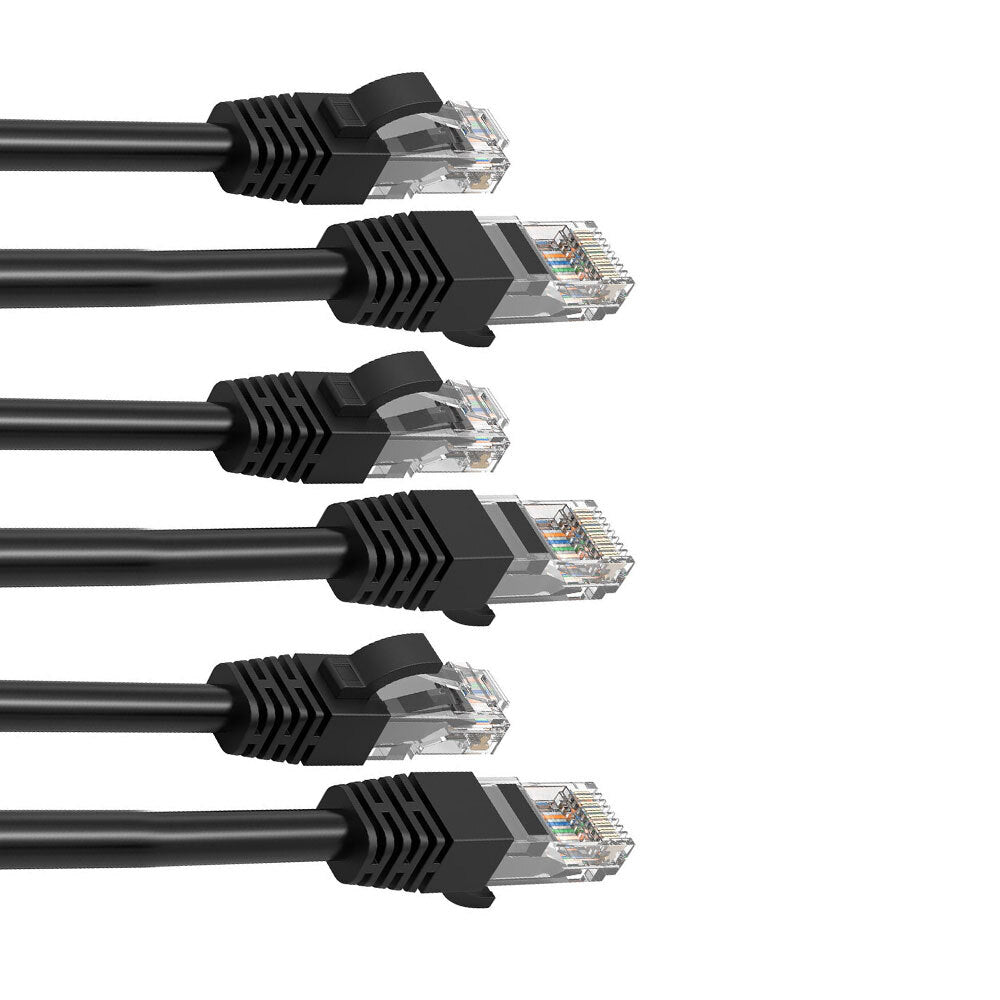3PK Cruxtec 3m CAT6 Network Cable - Black