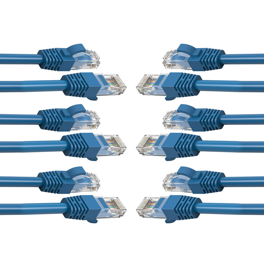 6PK Cruxtec 3m CAT6 Network Cable - Blue