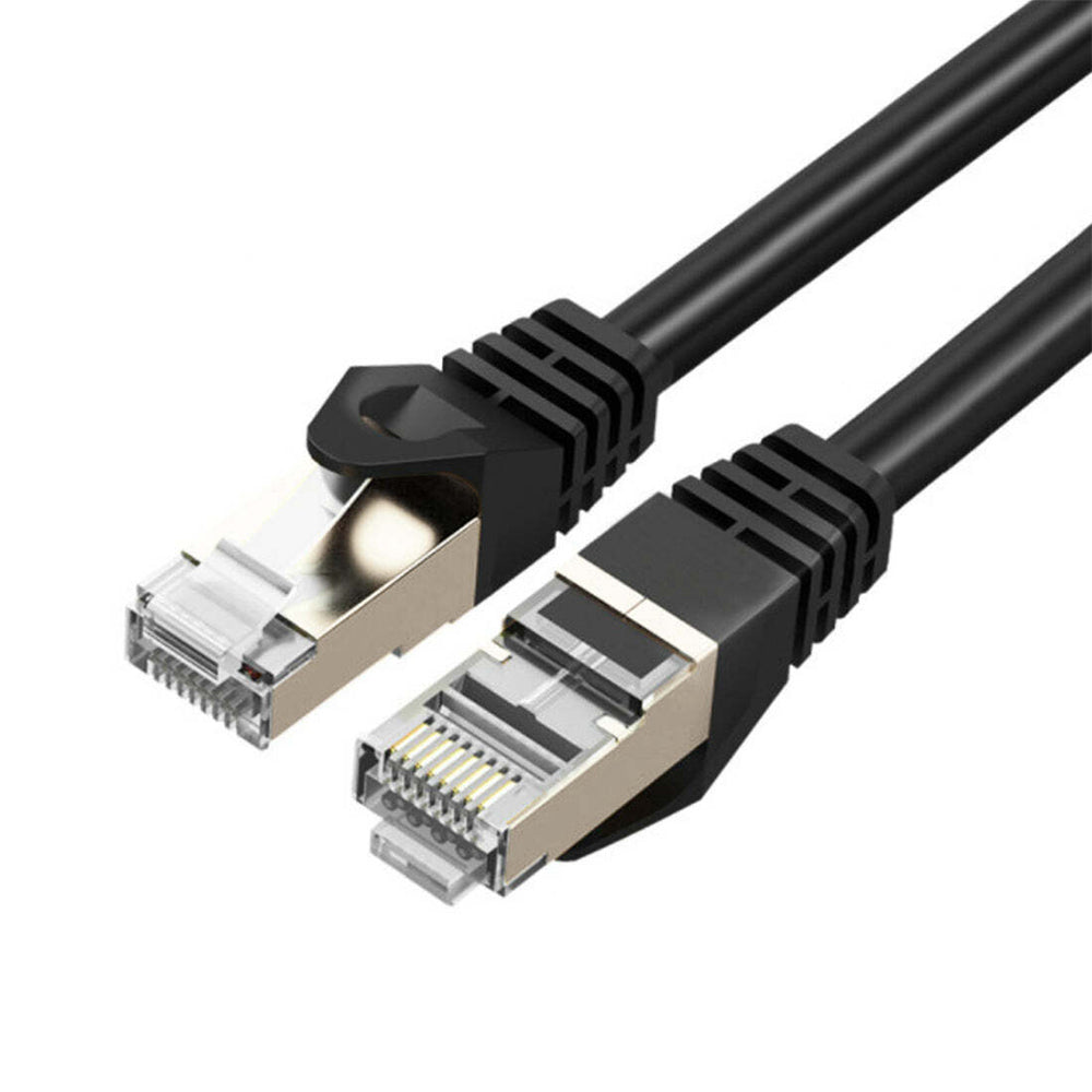 4PK Cruxtec 50cm Cat7 10GbE SF/FTP Triple Shielding Ethernet Cable - Black