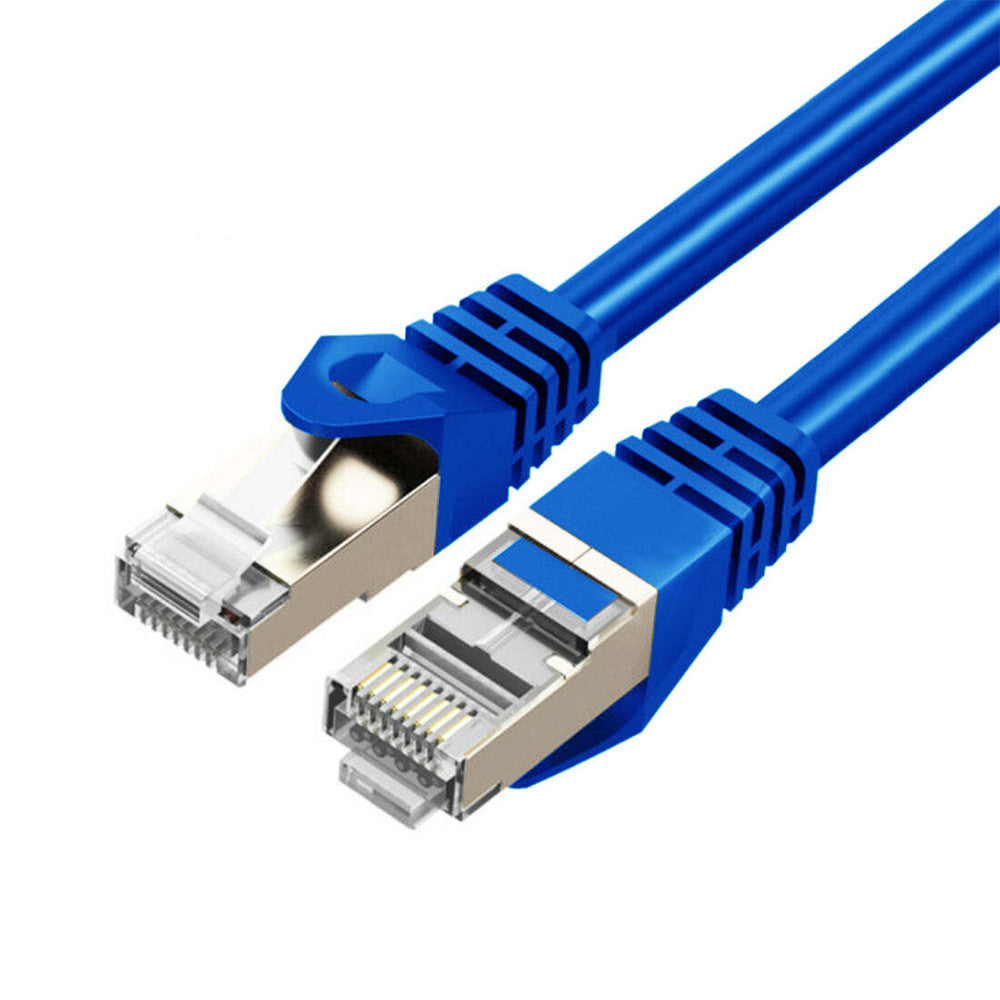 4PK Cruxtec 1m Cat7 10GbE SF/FTP Triple Shielding Ethernet Cable - Blue