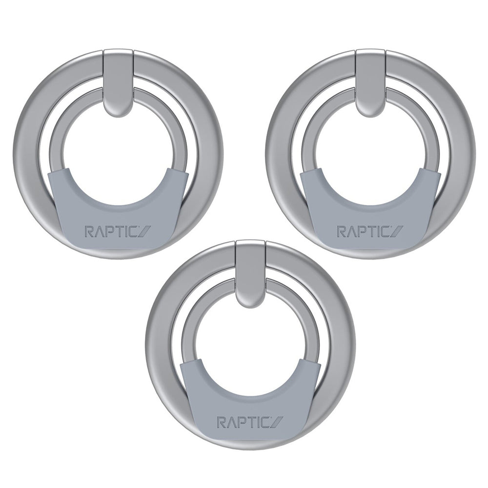3PK Raptic MagSafe Finger Ring Stand Holder For Apple iPhone 12 - Silver
