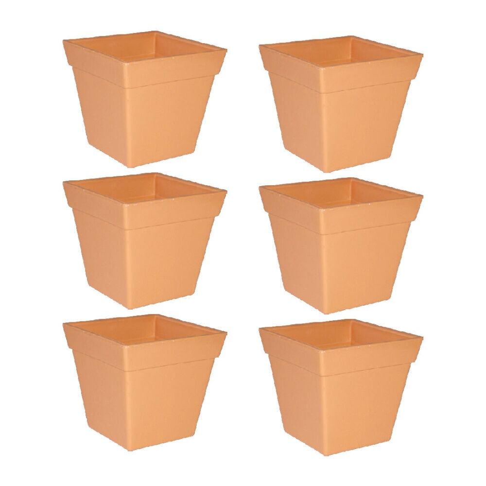 6PK Homeleisure Replicotta Square Pot 100mm Outdoor Garden