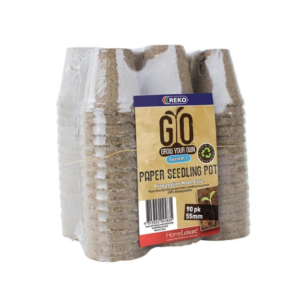 2PK 90pc Homeleisure GYO Paper Seedling Peat Pot Round 55mm Brown