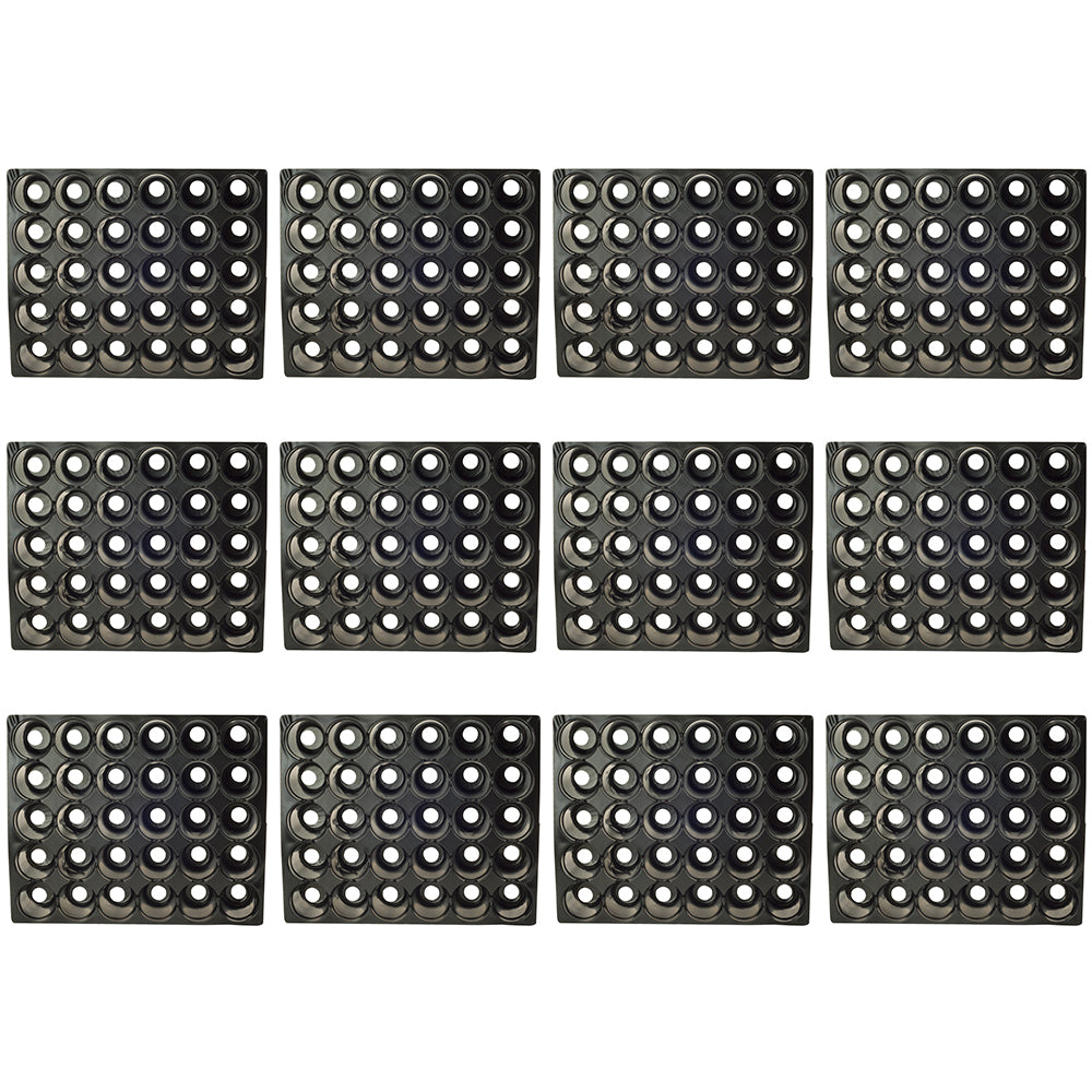 12PK Homeleisure 30-Round Cell Plastic Seedling Tray Black