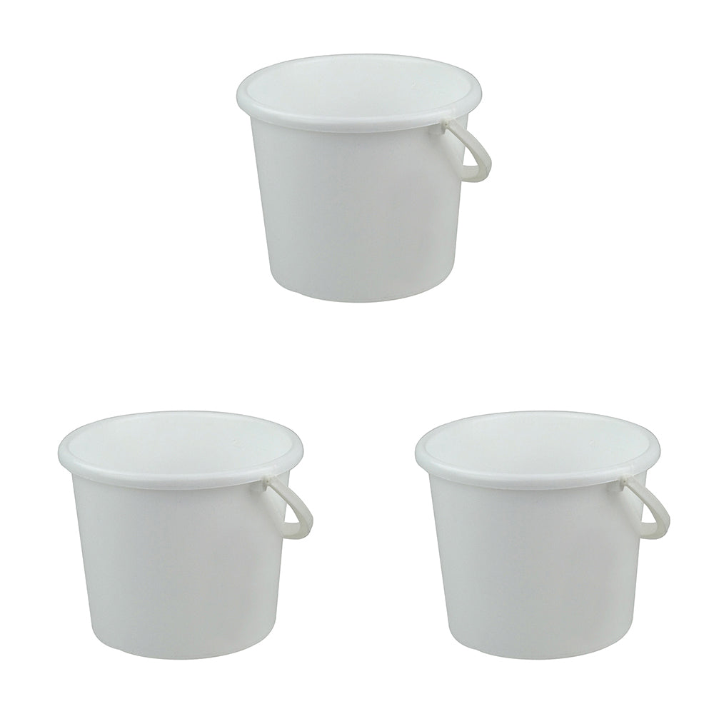 3PK Homeleisure Pail W/Handle 3L White Kitchen Cooking