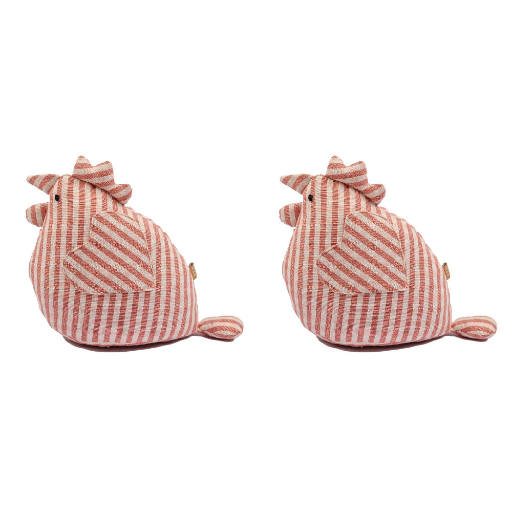 2PK Belle Henrietta Gingham Doorstop Fig 20x23cm Striped