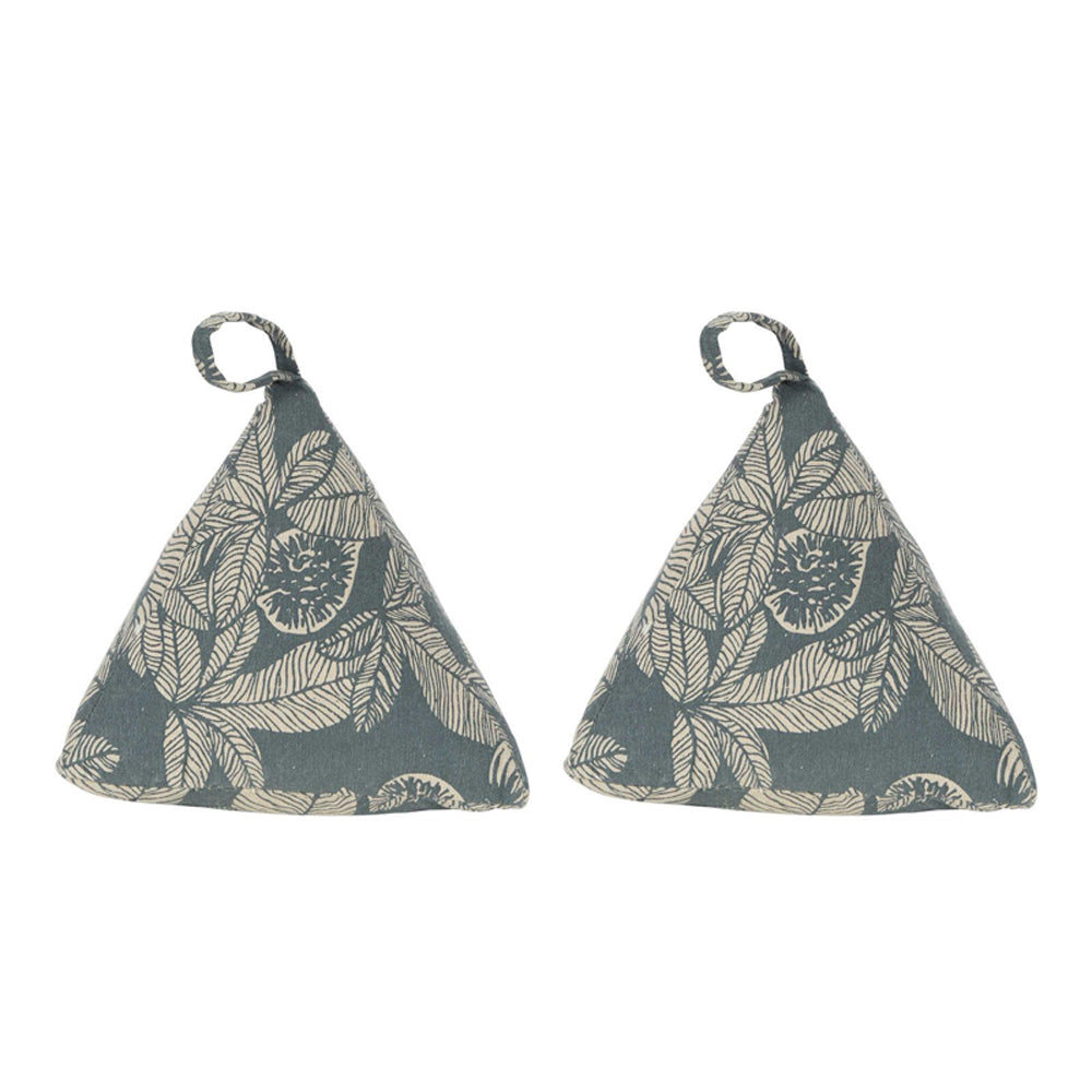 2PK Belle Fig Tree Cotton Door Stopper Triangle 25cm - Dark Slate
