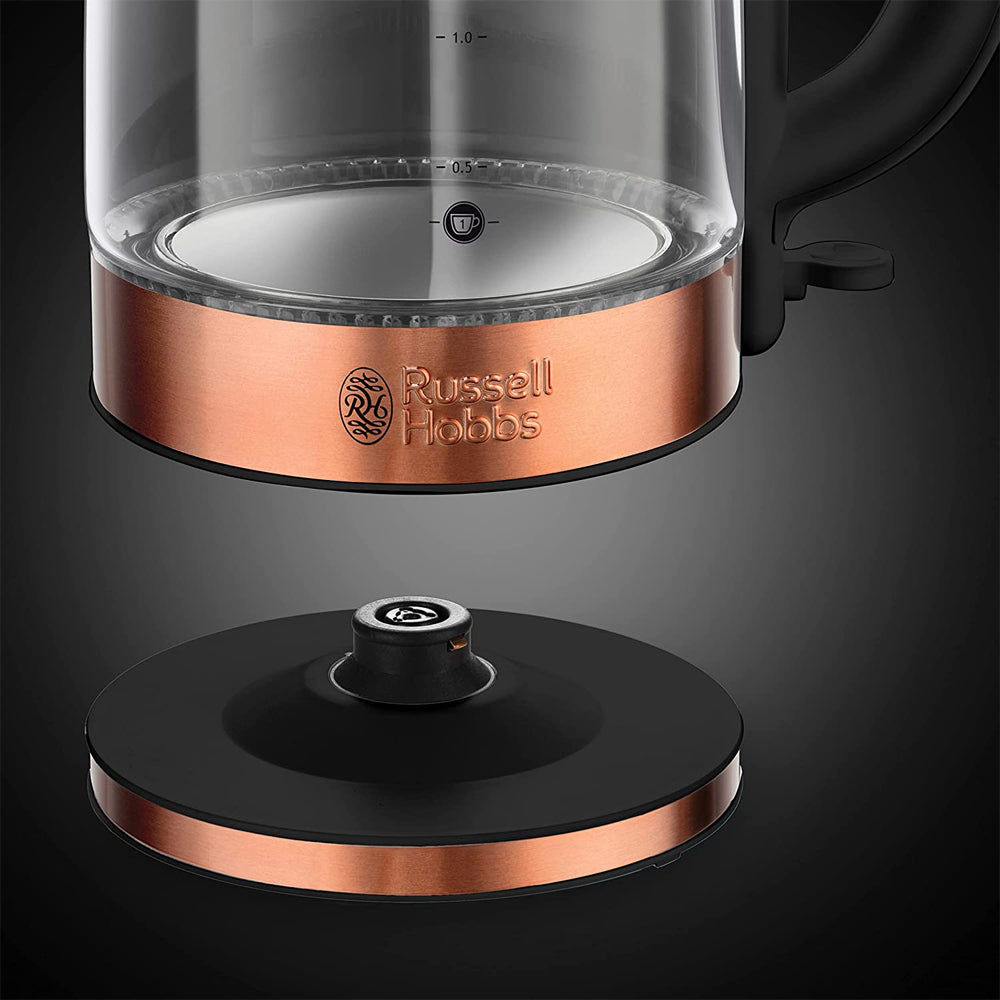 Russell Hobbs RHK172 Brooklyn Glass Kettle Copper Accents