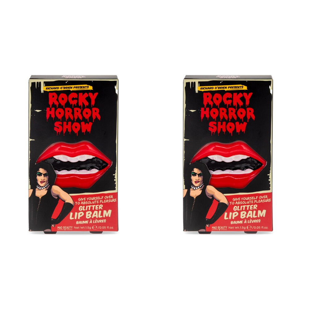 2PK Rocky Horror Show Tinned Scented Moisturising Glitter Lip Balm Cherry