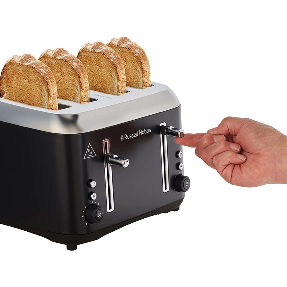 Russell Hobbs RHT514BLK Addison 4 Slice Toaster Stainless Steel Matte Black