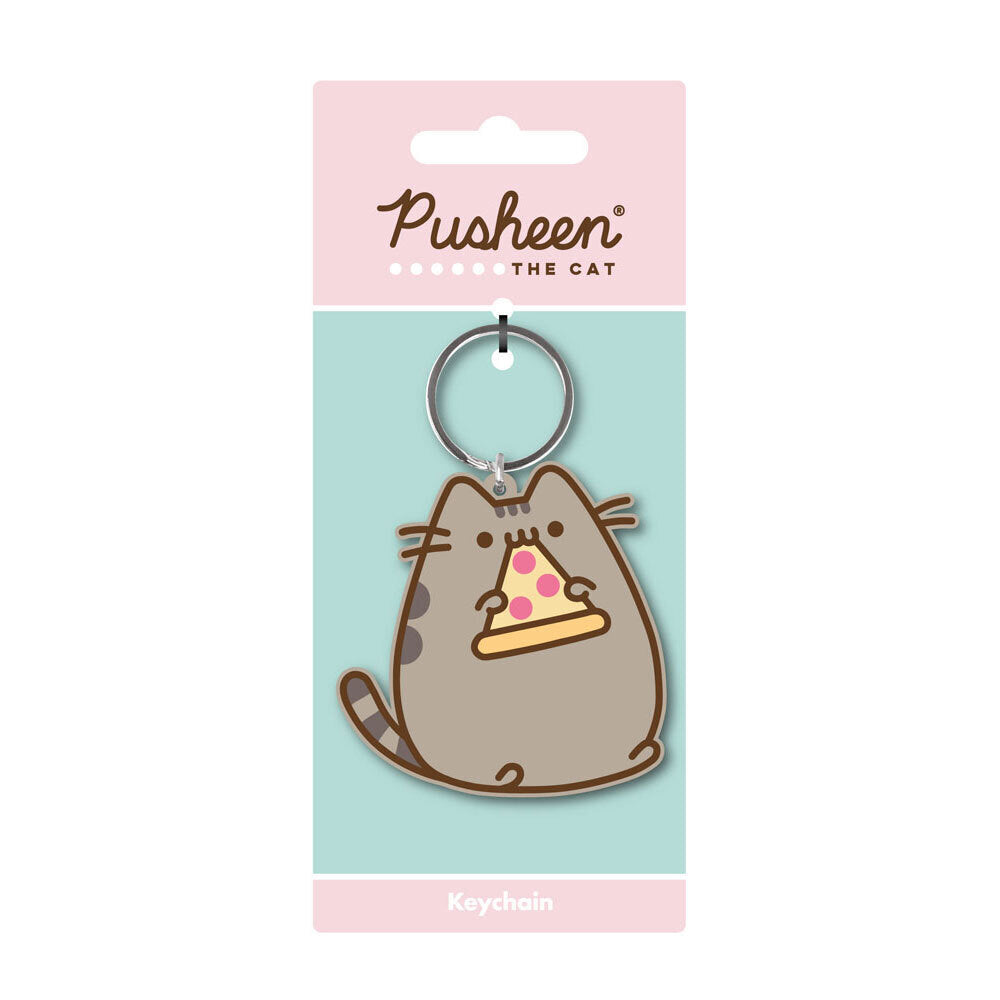 2PK Pusheen Cat Pizza Soft Rubber PVC Collectable Keyring