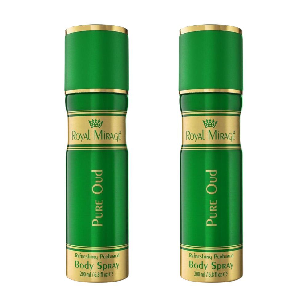 2PK Royal Mirage Pure Oud Body Fragrance Spray For Women 200ml