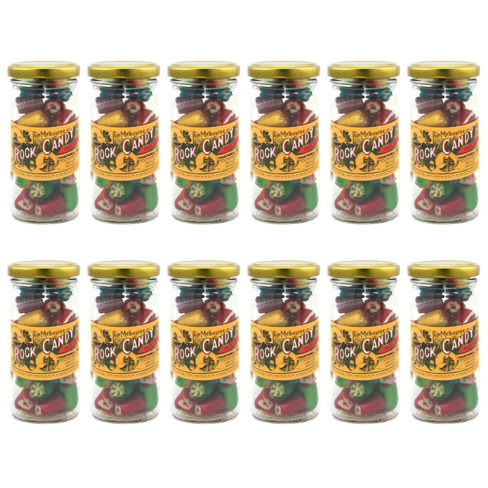 12PK Melbourne Fruit Rocks Rock Candy Sweet Confectionery Lollies 170g Handmade