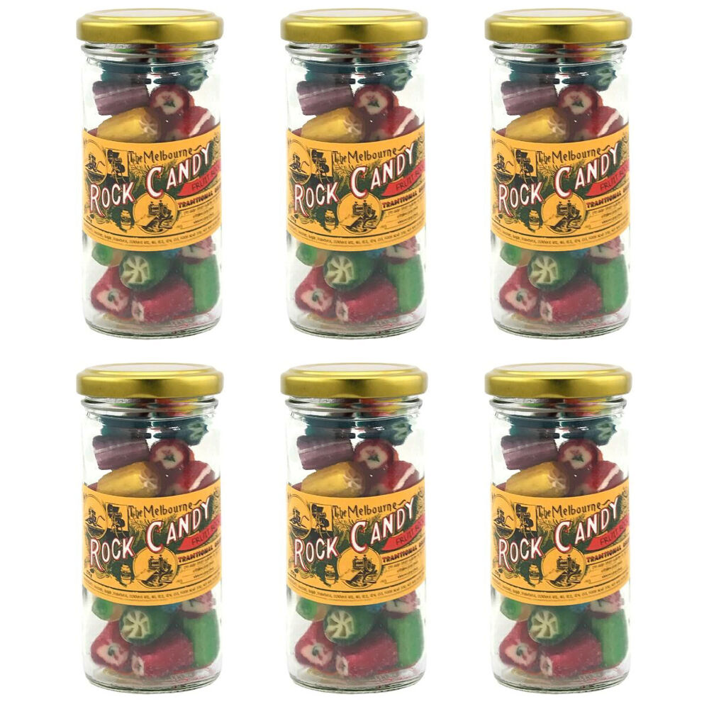 6PK Melbourne Fruit Rocks Rock Candy Sweet Confectionery Lollies 170g Handmade