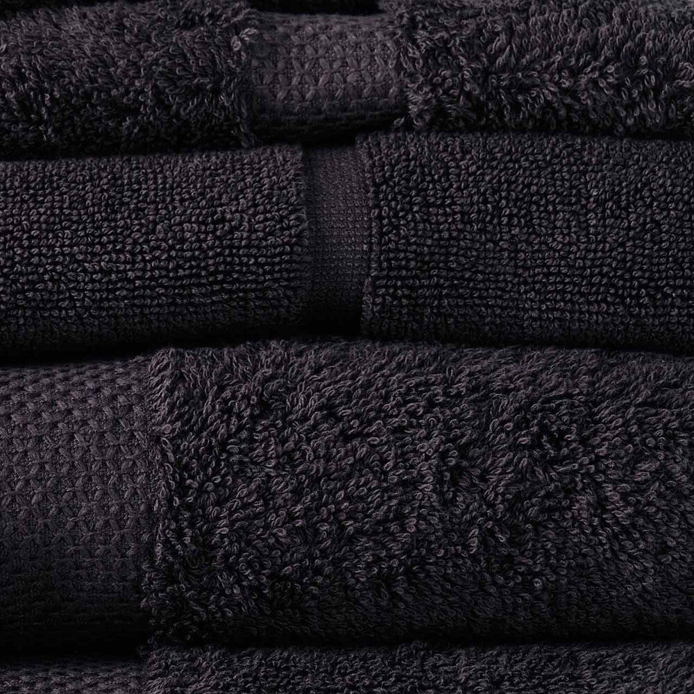 8pc Canningvale Royal Splendour Home Decor Bathroom Towel Set Black