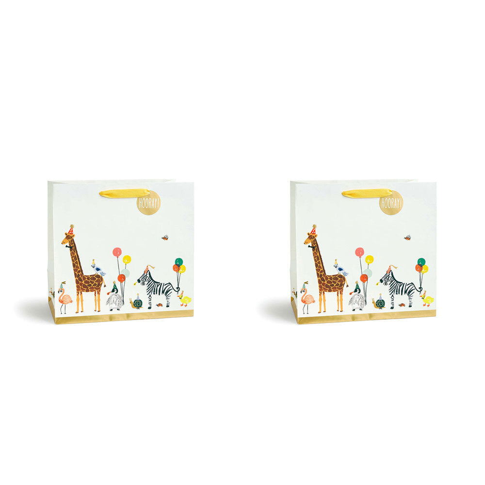 2PK Rifle Paper Co Birthday Gift Bag w/ Ribbon 33x32cm Large Party Animals