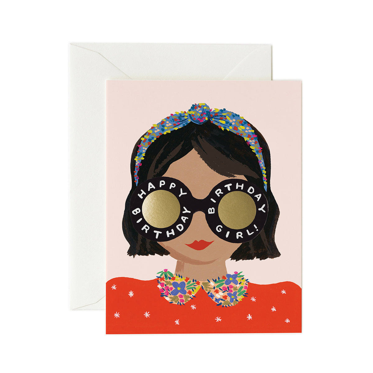 3x Rifle Paper Co 11x14cm Blank Single Greeting Card w/ Envelope Headband Birthday Girl