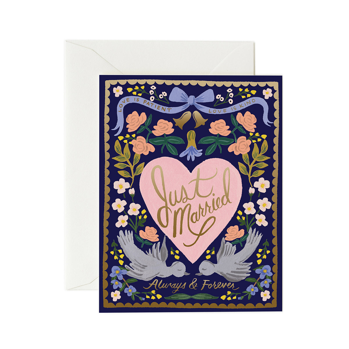 3x Rifle Paper Co 11x14cm Blank Single Greeting Card w/ Envelope - Love Birds