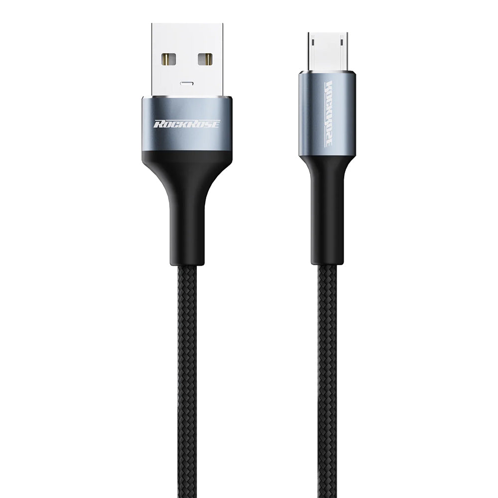 2PK RockRose Aspire AM 2.4A 1m USB-A to Micro USB Charge & Sync Cable
