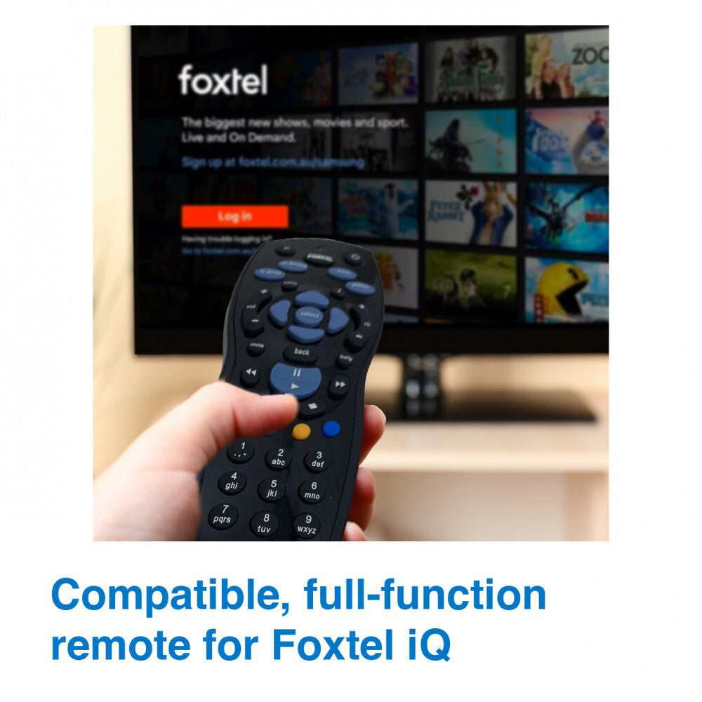 Laser Code-Free Replacement Battery Operated Remote For Foxtel iQ - Black