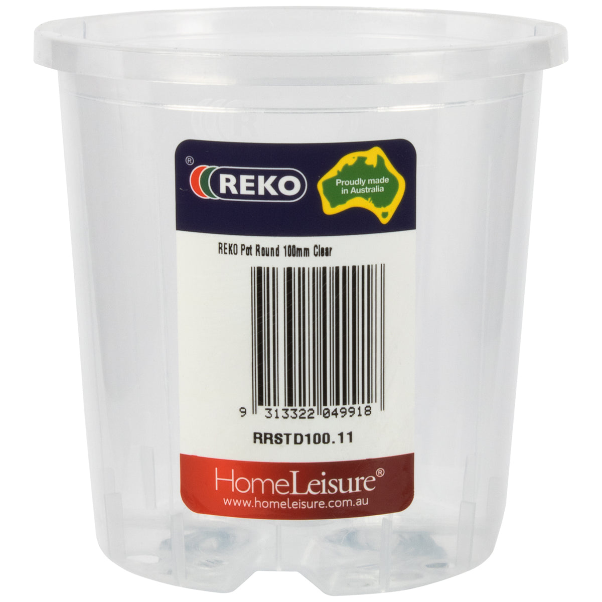 20PK Homeleisure Reko Pot 100mm Clear Outdoor Garden