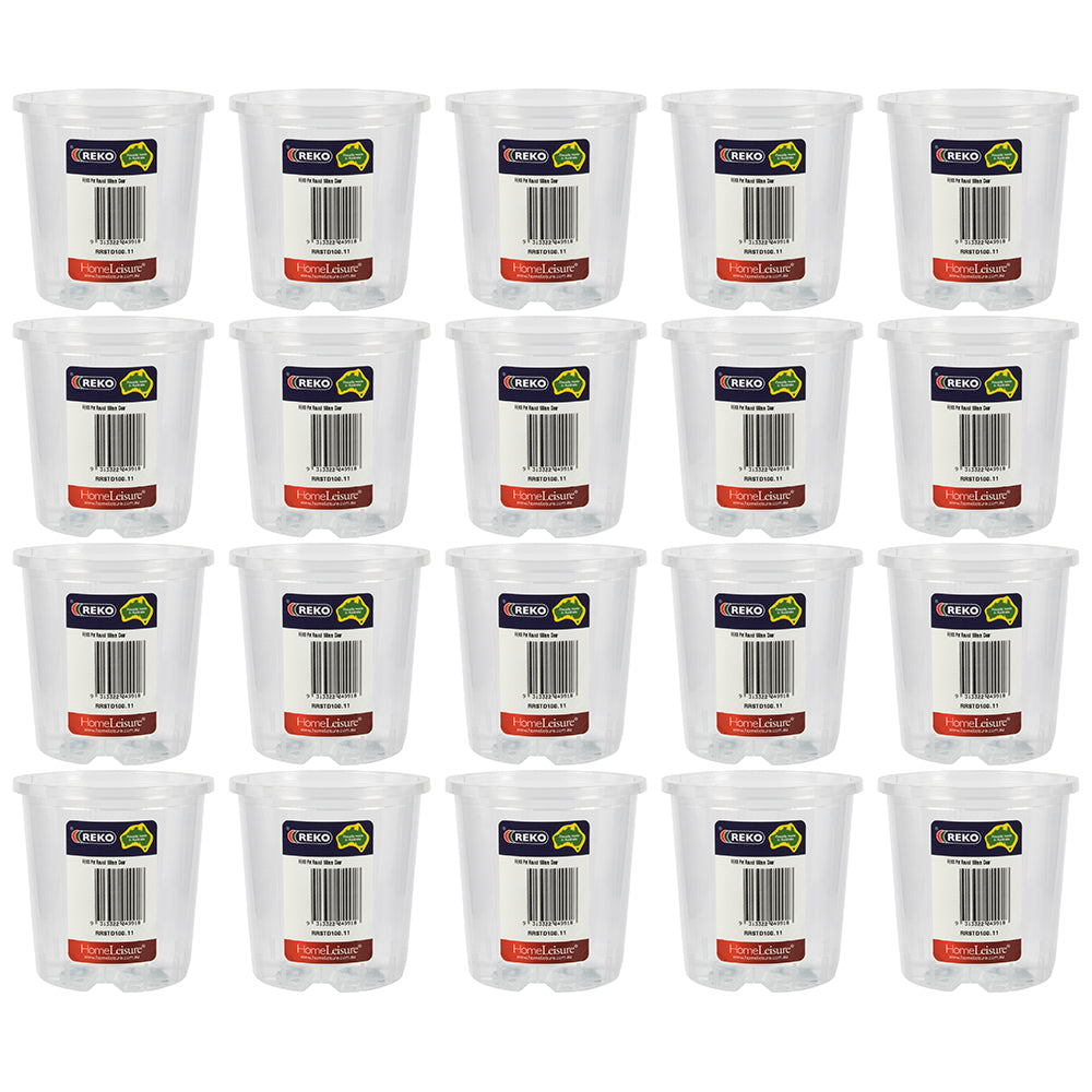 20PK Homeleisure Reko Pot 100mm Clear Outdoor Garden