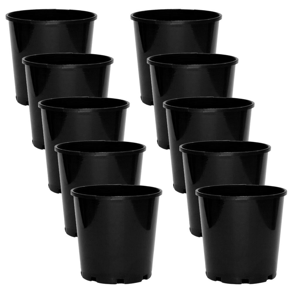 10PK Homeleisure Reko Pot 140mm Black Outdoor Garden