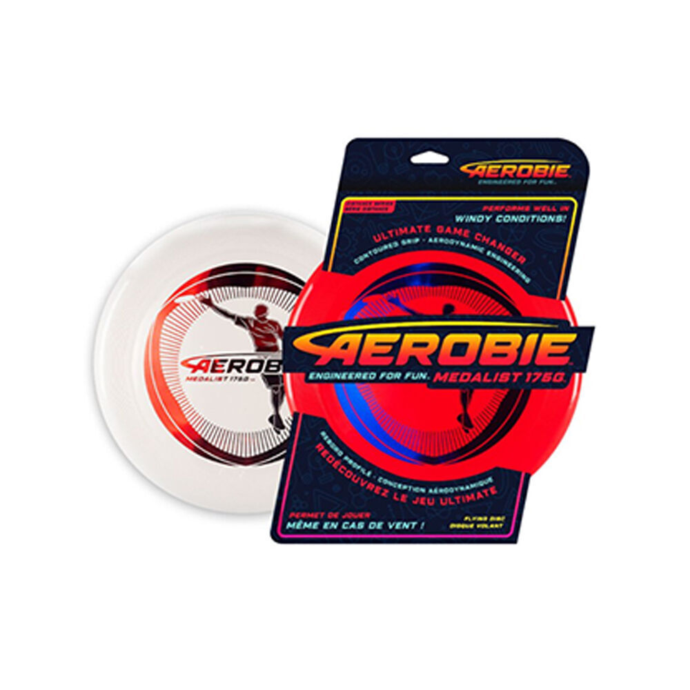 2x 2pc Aerobie Medalist Flyer Spin Gliding Master 175gm Flying Disc White/Red