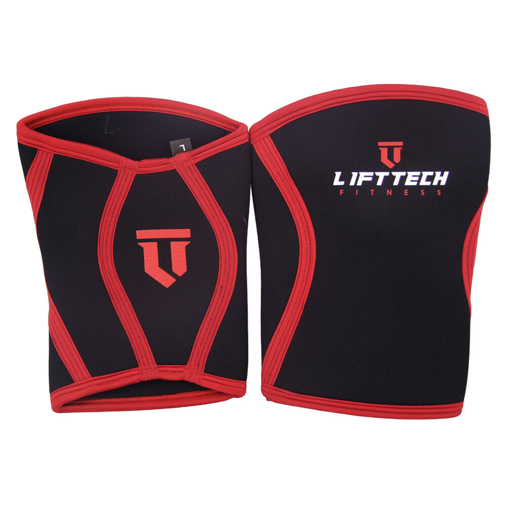 2pc Lift-Tech 5mm Fitness Pro Knee Sleeves Training Support/Protector Large