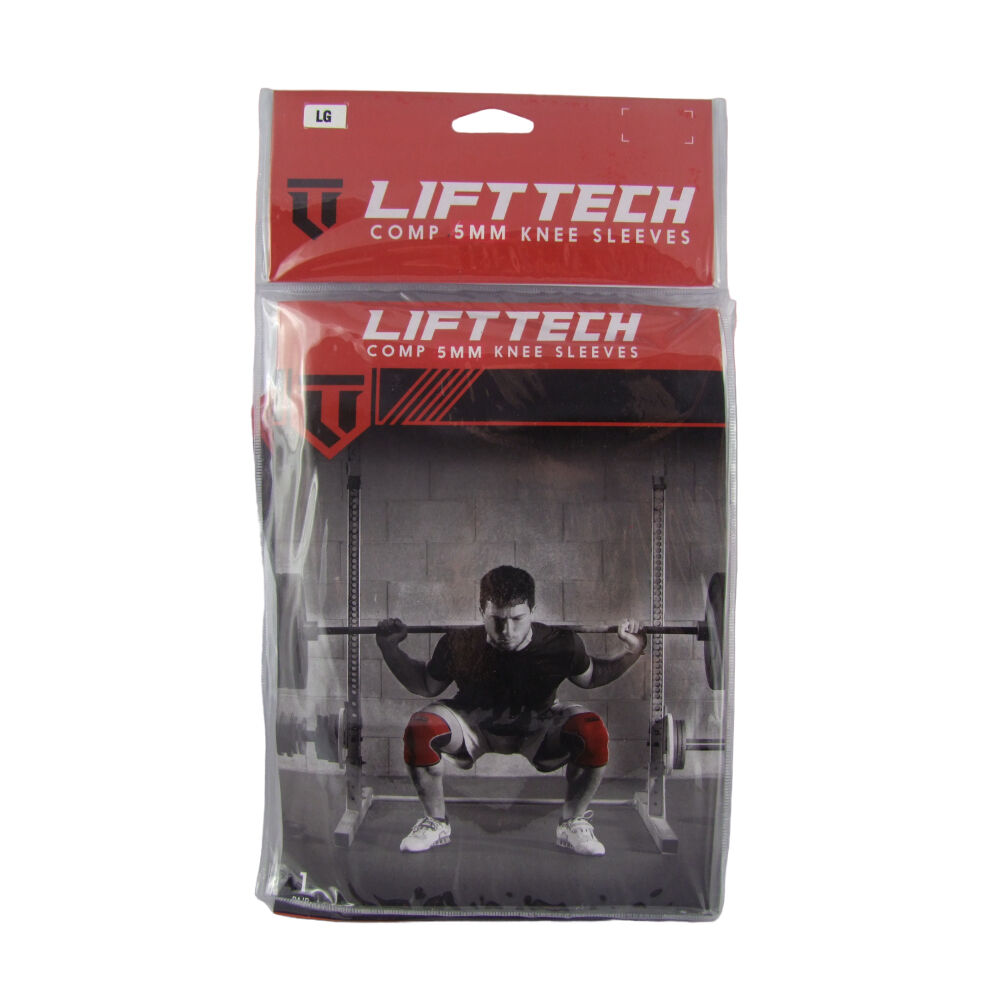 2pc Lift-Tech 5mm Fitness Pro Knee Sleeves Training Support/Protector Large