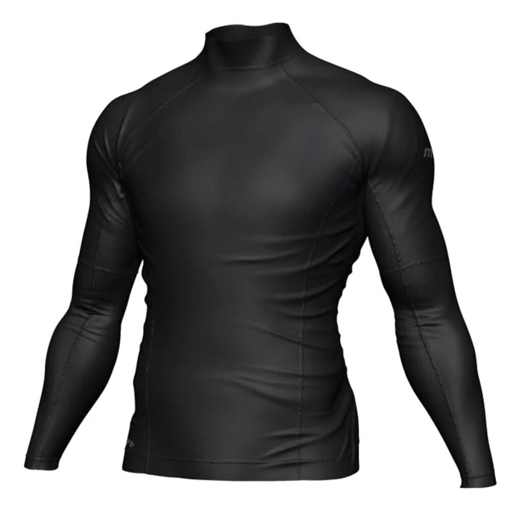 Mirage Mens Long Sleeve Lycra Fitted Rash Top Swimwear Black