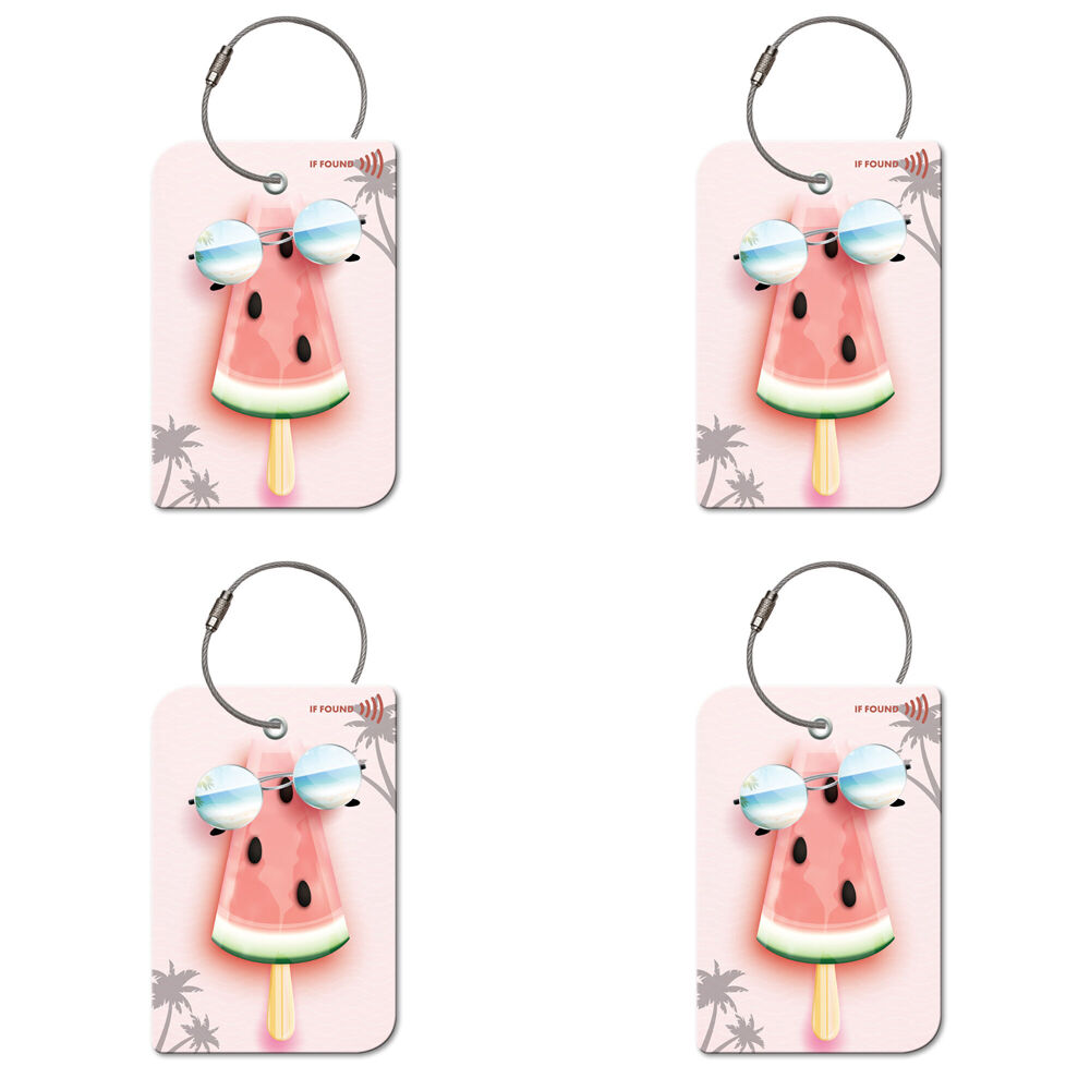 4PK Retreev Watermelon Travel Bag Smart Tag Luggage Suitcase Name Card w/ QR