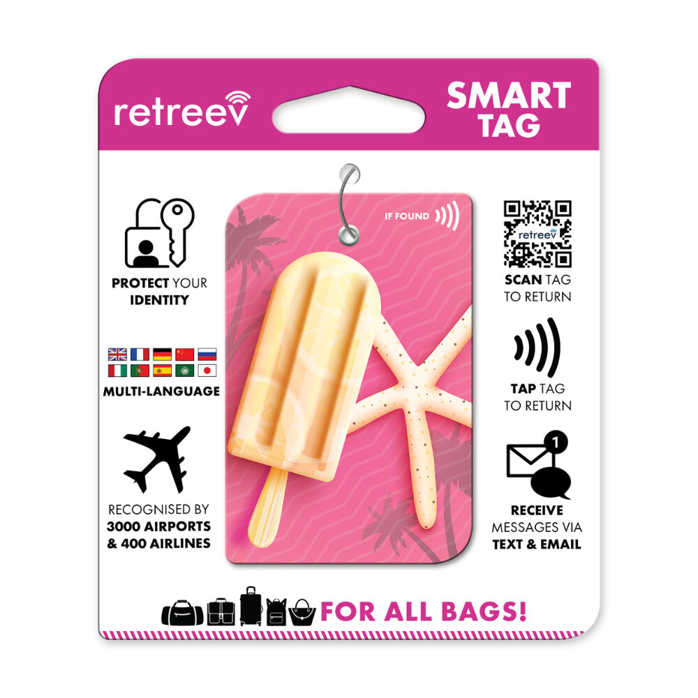 Retreev Lolly Travel Bag Smart Tag Luggage Suitcase Name Card w/ QR