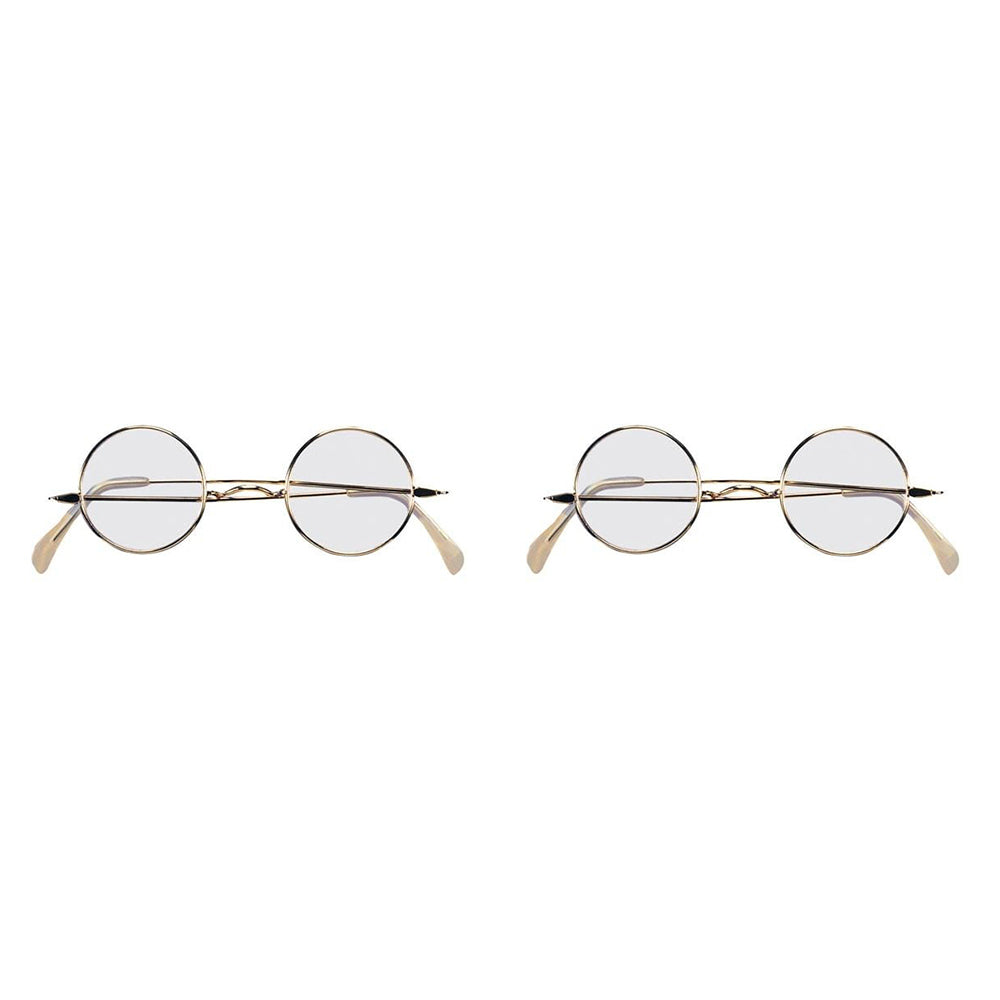 2PK Rubies Round Santa Metal Glasses Christmas Costume Accessory