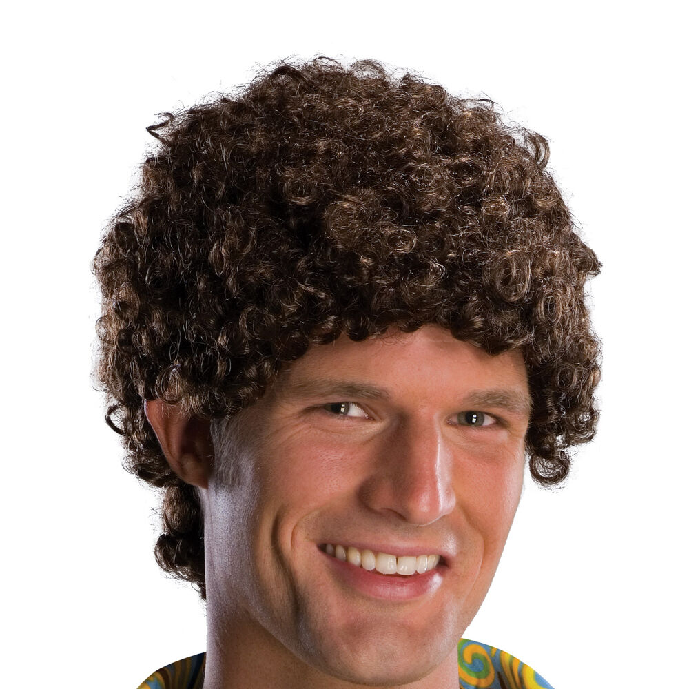Brunette Brown Tight Afro Wig Curl Hair Dress Up Accessory Adult