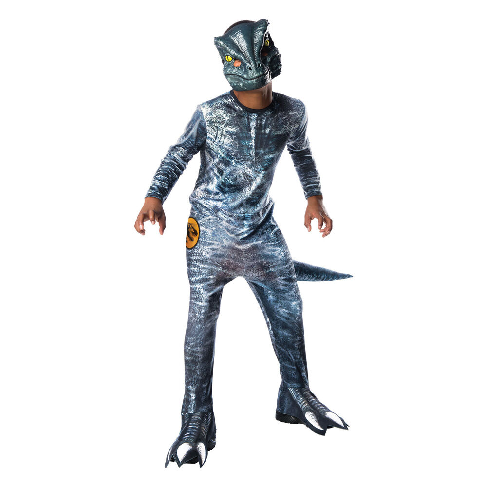 Jurassic Park Velociraptor Blue Deluxe Lenticular Boys Dress Up Costume - Size 3-5y