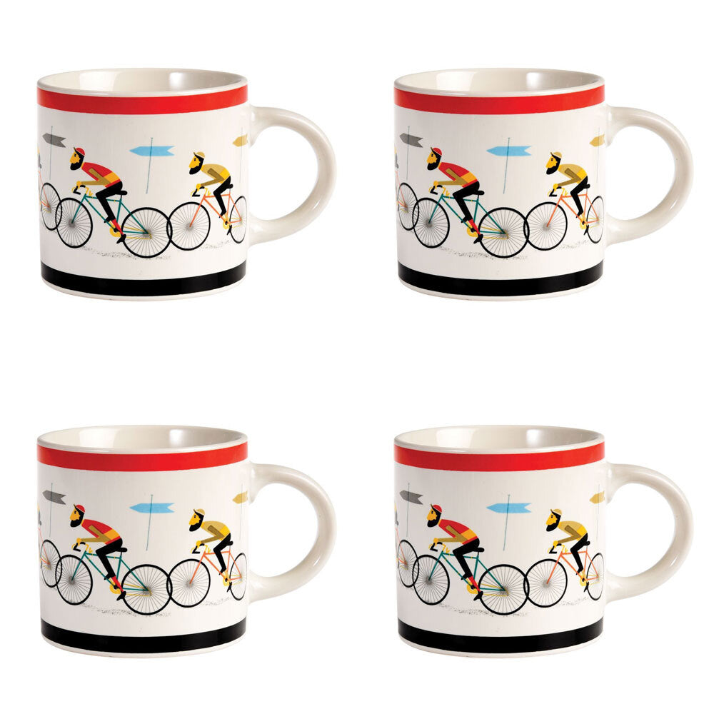 4PK Rex London 350ml Ceramic Coffee Mug w/ Handle - Le Bicycle